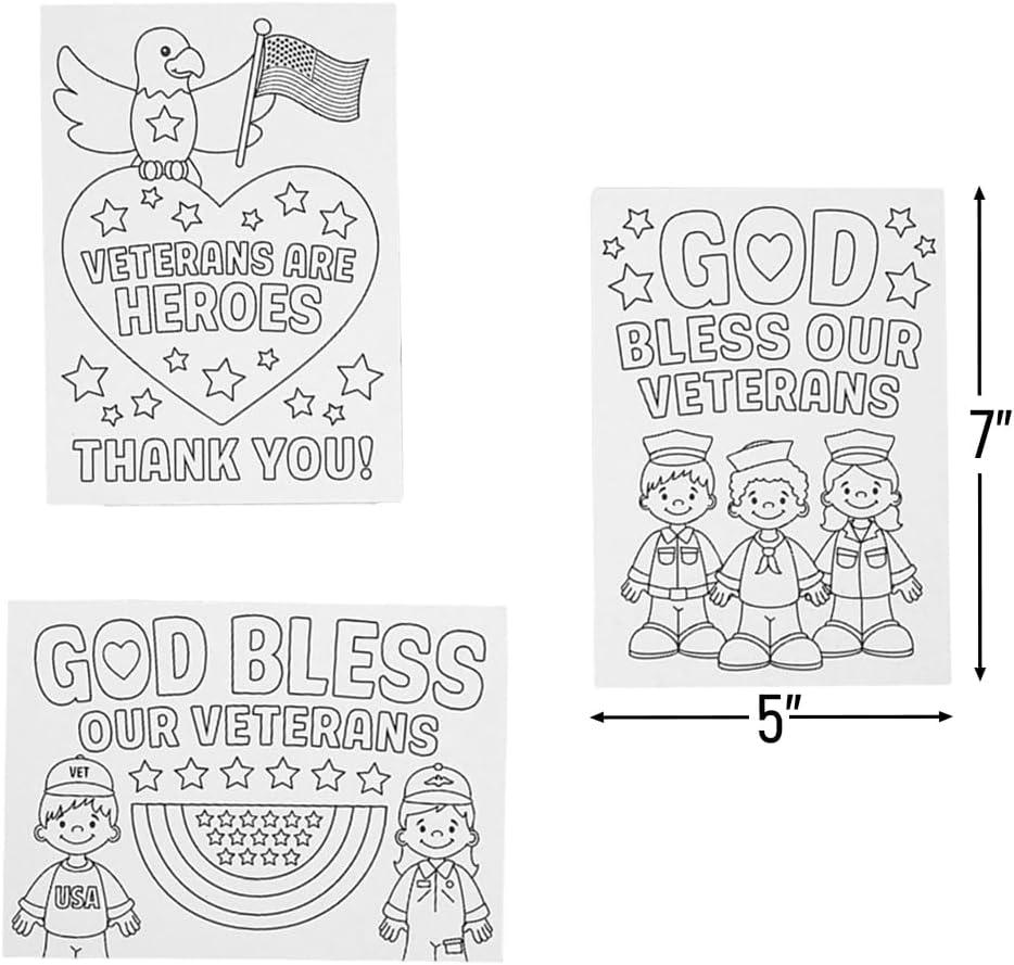 imageColor Your Own White Veterans Day Cards 5quot x 7quot 12 Pcs  Assorted Designs Ideal for Craft Projects ampamp Patriotic Celebrations
