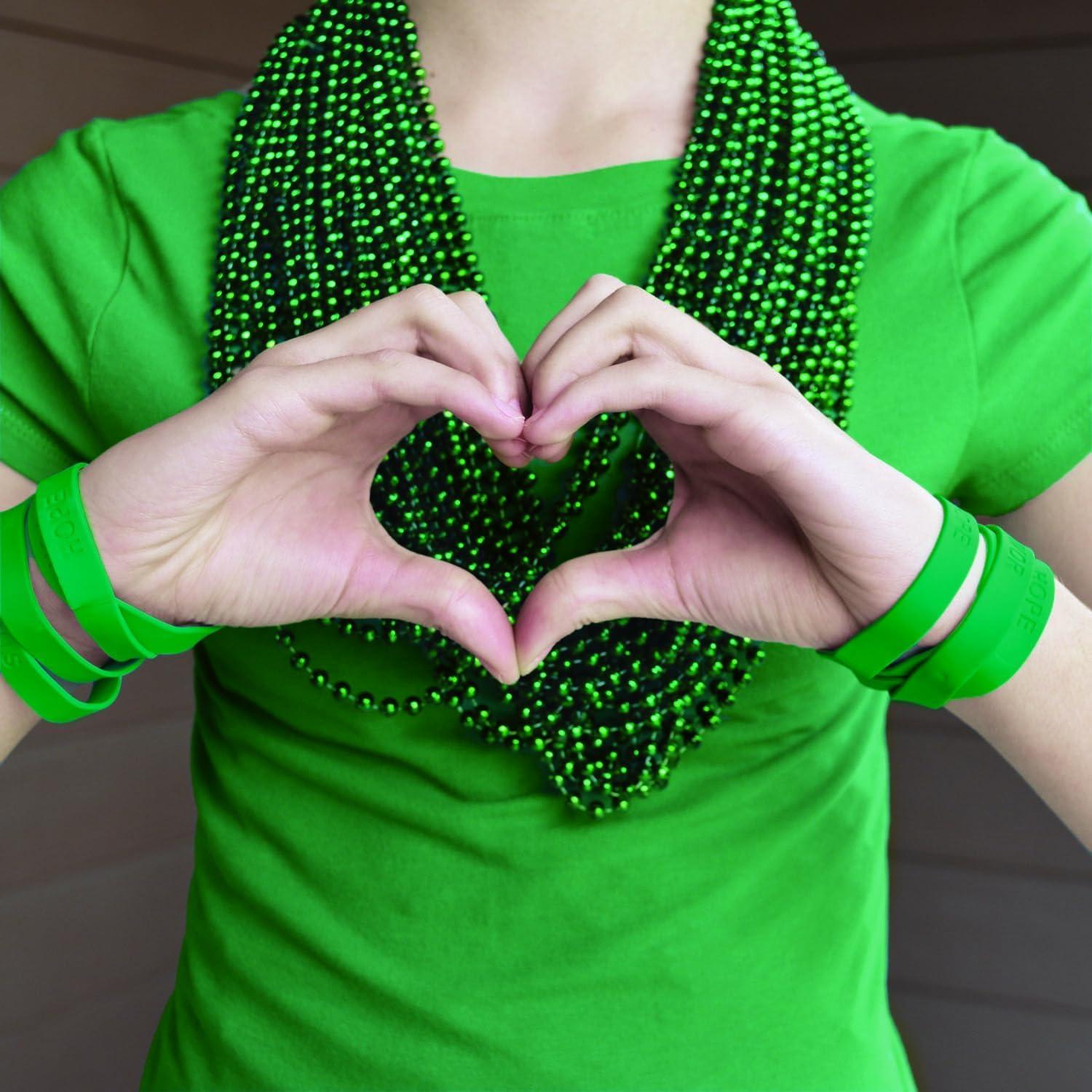 imageFun Express Mental Health Awareness Items Bulk 250 Piece  Gifts Bracelets Pins Stickers ampamp Pens for Mental Health Awareness Month  School Healthcare ampamp Fundraiser Giveaways  Green Ribbon Theme
