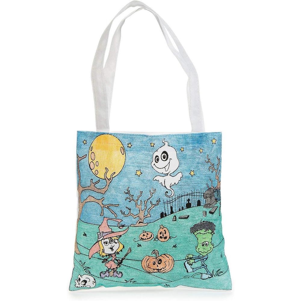 imageDIY Halloween Tote Bags  Set of 12  Party Crafts for Kids and Fun Home Activities