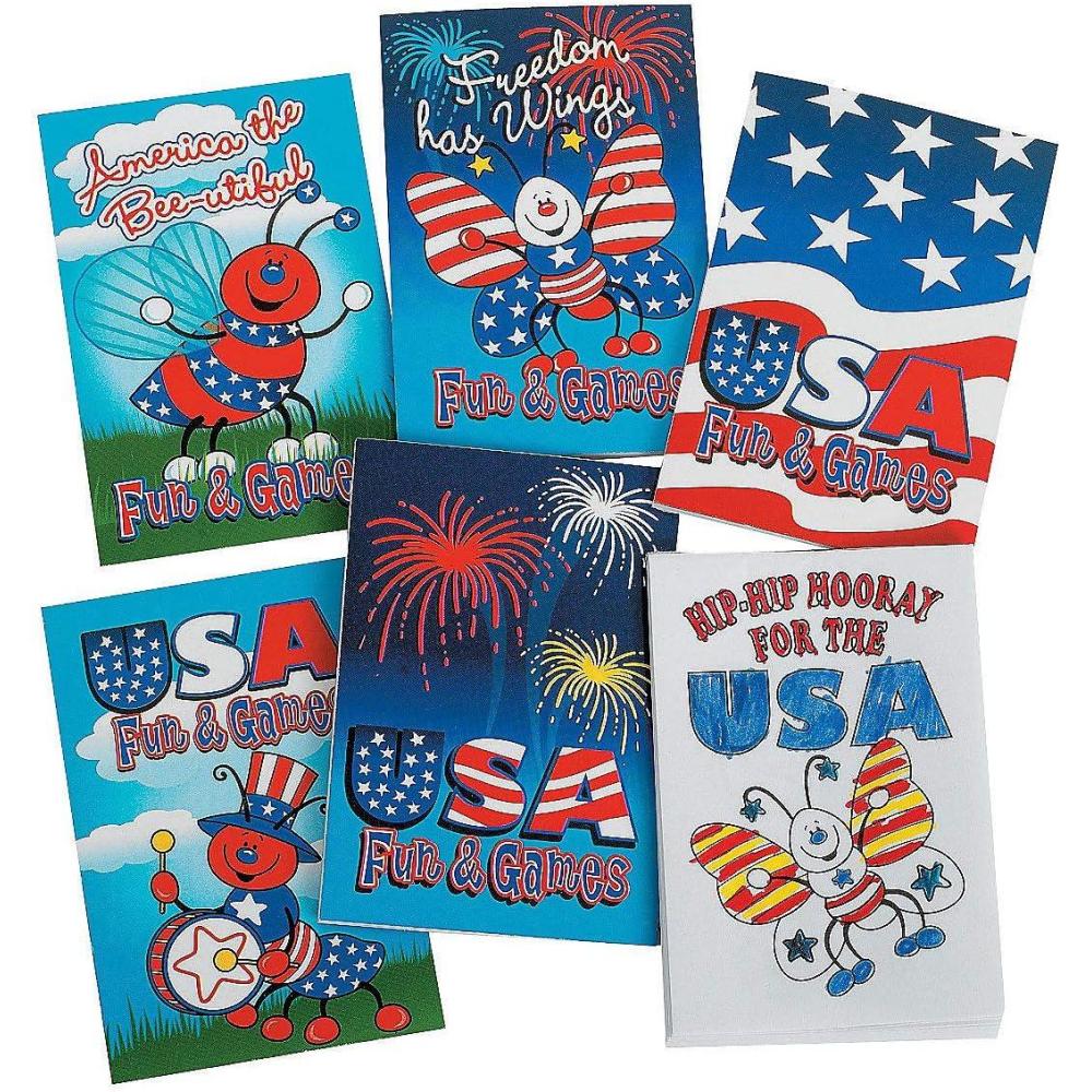 imageFun Express  Patriotic Activity Book for Fourth of July  Stationery  Activity Books  Activity Books  Fourth of July  72 Pieces