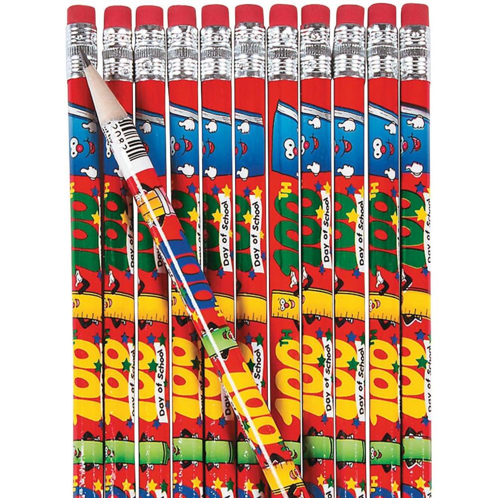imageFun Express 100 Days of School Pencils 2 Dz  24 Pieces  Educational and Learning Activities for Kids