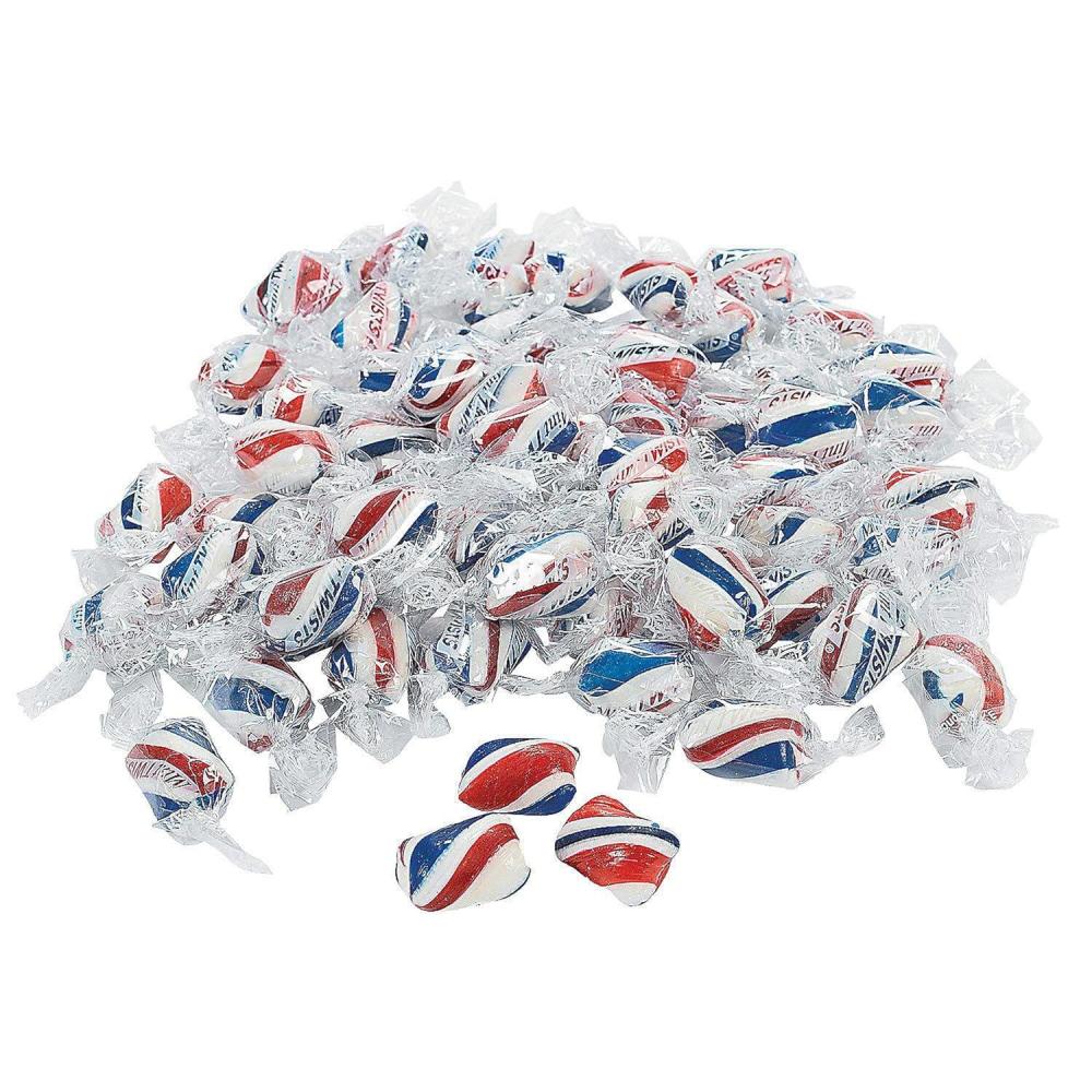 imageFun Express 2 Lb Patriotic Red White ampamp Blue Twist Peppermints  172 Pc  Great For Memorial Day Weekend 4th Of July Veterans Day and All Patriotic Events