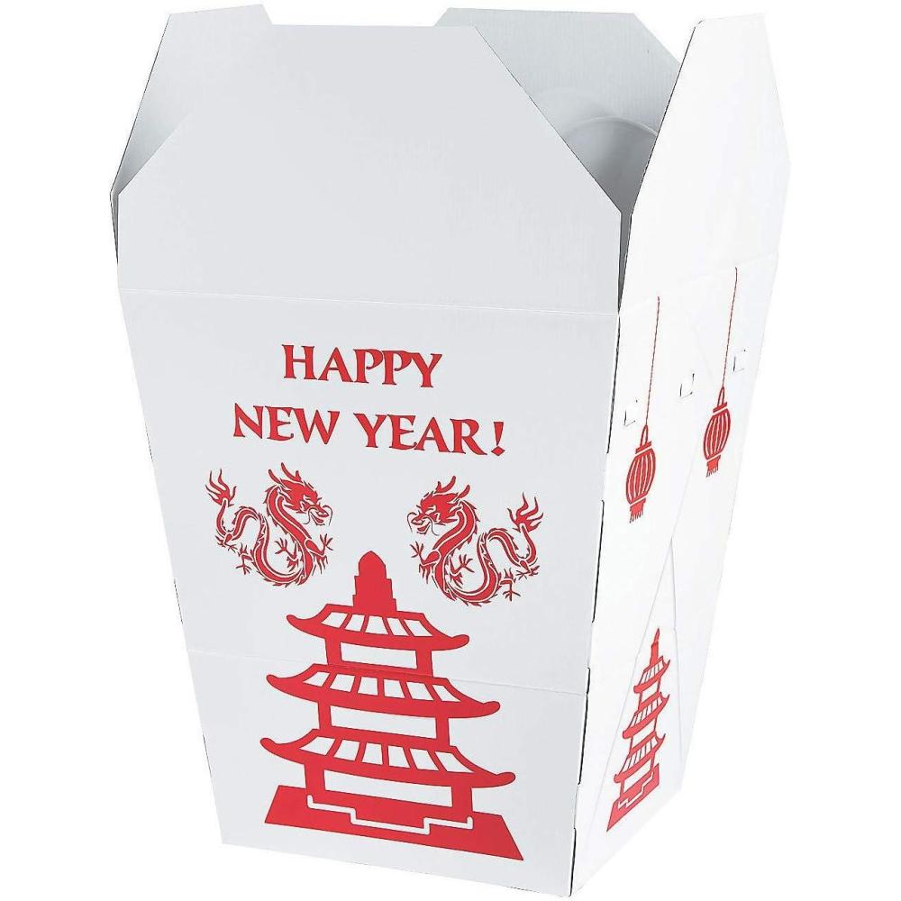 imageFun Express 2024 3D Chinese Takeout Box Stand Up  3 Feet Tall  Includes 20 Balloons  Photo Prop for Chinese New Year