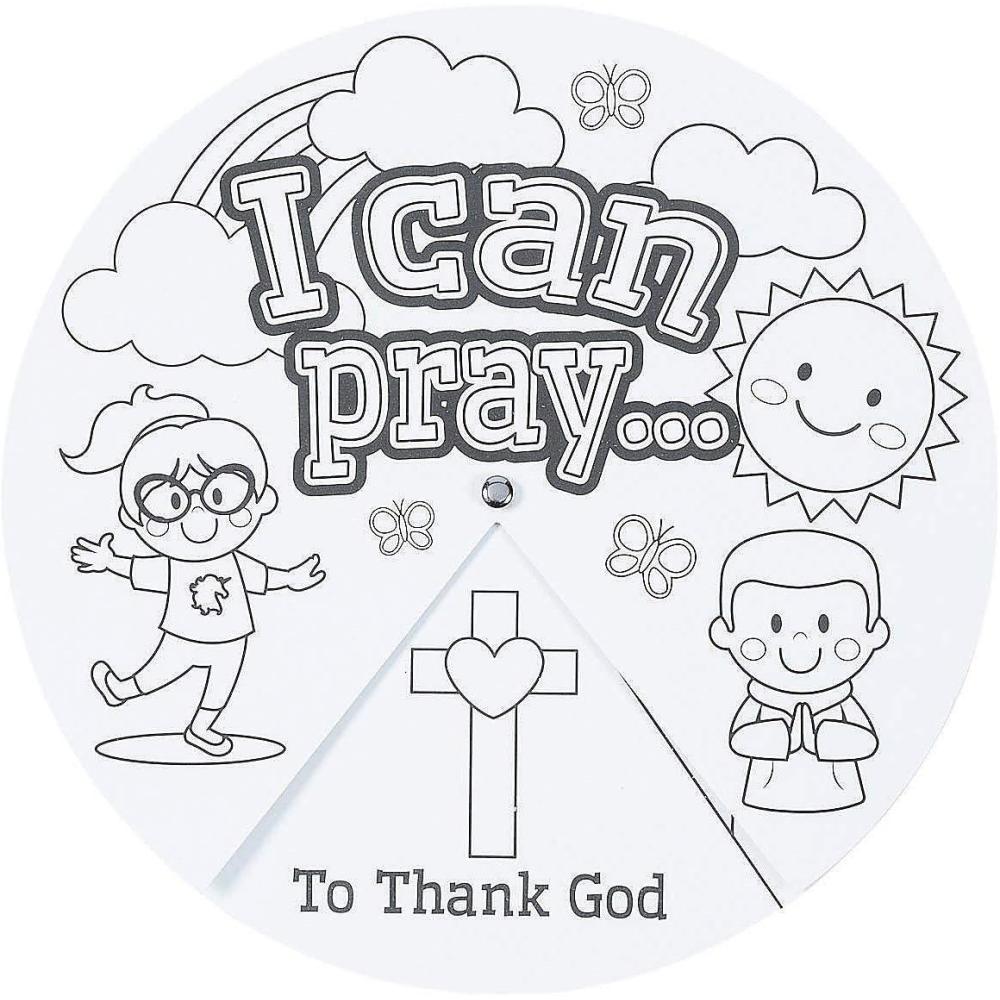 imageFun Express 9quot Color Your Own When Can I Pray Cardstock Wheels  Craft Kits for Kids  DIY Activity for Learning and Creativity  12 Pieces
