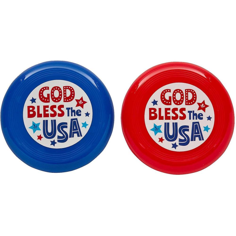 imageFun Express Bulk 72 Pieces God Bless The USA Mini Flying Discs
