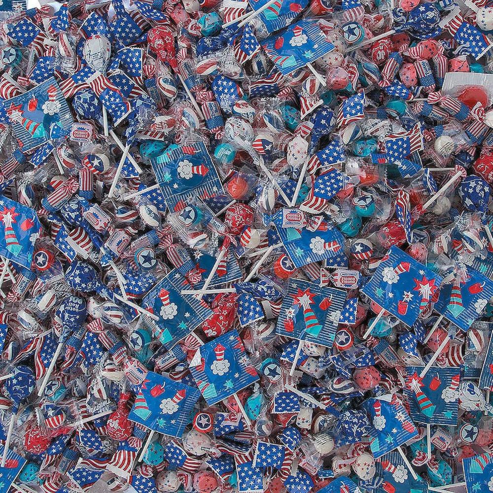 imageFun Express Bulk Patriotic Candy Individually Wrapped  1000 Pieces Premium Assorted Candy and Lollipops to Make Every Occasion Sweet  4th of July Memorial Day and Veterans Day Favors