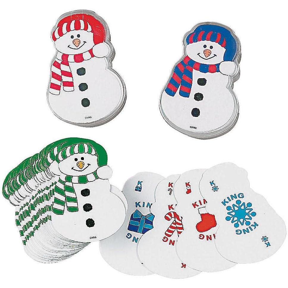 imageFun Express Christmas Playing Cards Snowman Shaped 12 Pack  Holiday Stocking Stuffers for Kids ampamp Family Game Night  Festive Card Games with Snowflake Candy Cane ampamp Gift Designs for All Ages