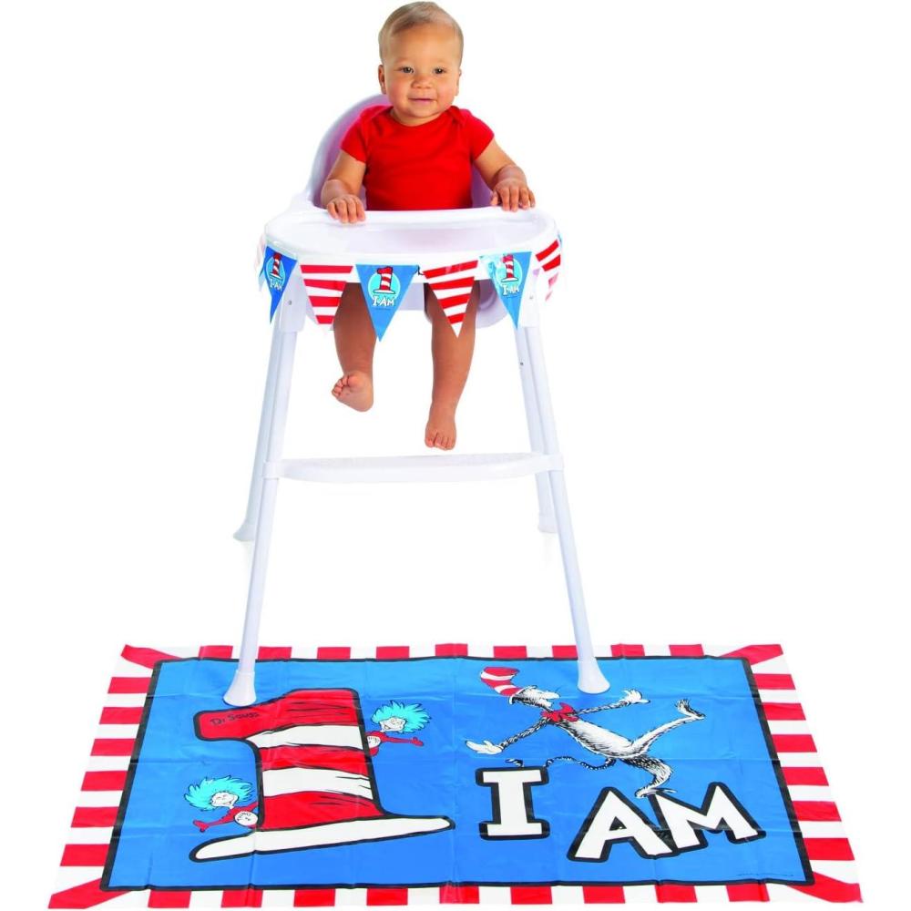 imageFun Express Dr Seuss 1st Birthday Party High Chair Decorating Kit  2 Pieces Multicolor