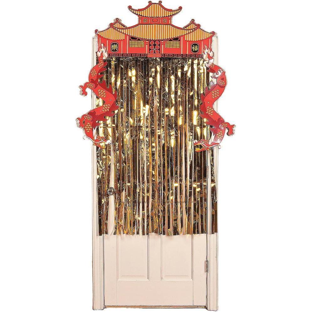 imageFun Express Dragon Doorway Curtain for Chinese New Year 2024  Party Decor  Door Decor  Door Borders ampamp Curtains  Chinese New Year  1 Piece