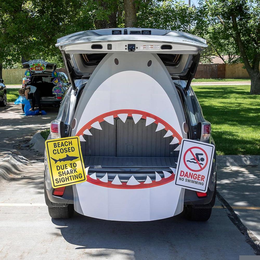 imageFun Express Full Update Party Supplies Value Gray ampamp White Shark TrunkorTreat Decorating Kit