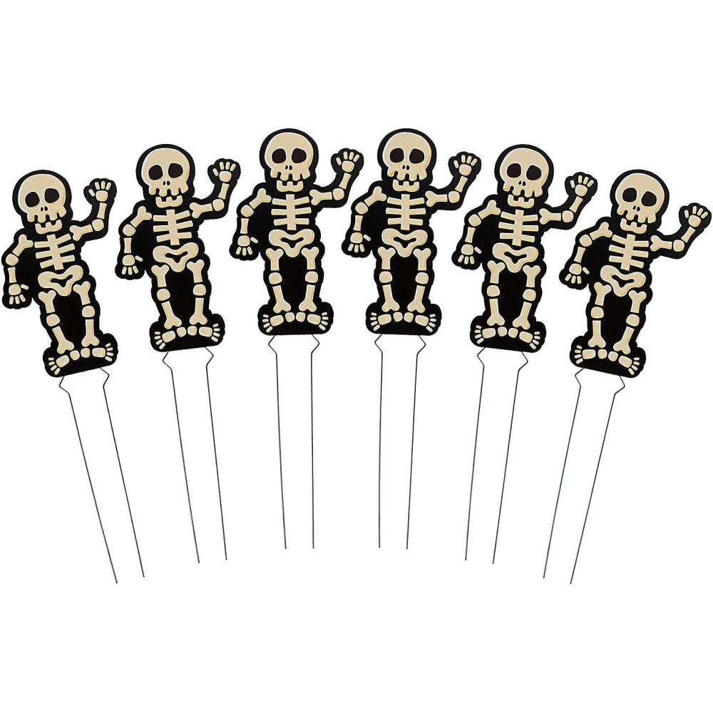 imageFun Express Halloween Skeleton Sidewalk Signs  Set of 6  Outdoor Yard Party Decor