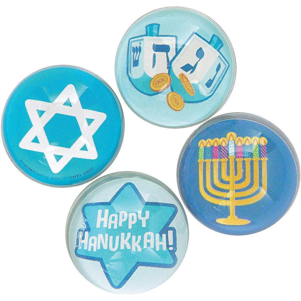 imageFun Express Hanukkah Bouncy Balls  Colorful ampamp Festive Toy Balls for Kids  Perfect for Holiday Celebrations Party Favors  Classroom Activities Gifts Vibrant Assorted Colors Fun All Ages  12 Pieces