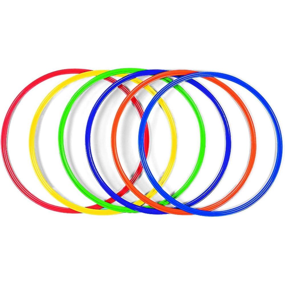imageFun Express Large 20 Inch Obstacle Course Agility Rings Set of 6  Professional PE Equipment for Elementary School Physical Education  Carnival Games Ring Toss for Kids Outdoor Play ampamp Field Day
