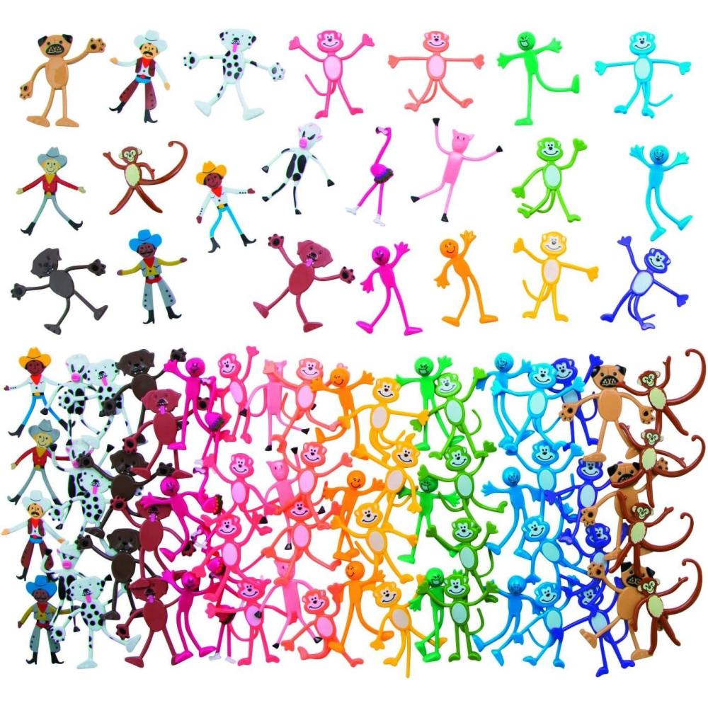 imageFun Express Mega Bendable Toy Bulk Assortment 100 Pieces  Party Favors for Kids 48 ampamp 812  Classroom Prizes Treasure Box Toys Goodie Bag Stuffers  Birthday Party Supplies ampamp Halloween Rewards