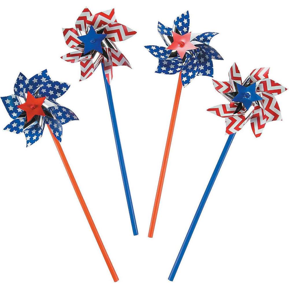 imageFun Express Patriotic Pinwheels  36 Pieces  11quot Tall  Great for Memorial Day 4th of July Veterans Day and Other Celebration Events