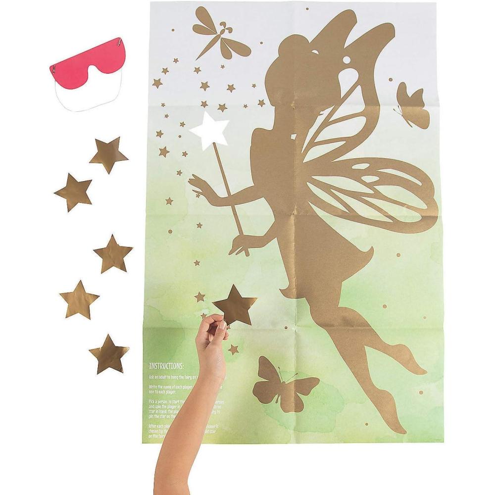 imageFun Express Pin The Wand on The Fairy Game  Classic Party Game for Kids Includes Game Board Wands Blindfold ampamp Instructions  Perfect for FairyThemed Birthday Parties ampamp Events  MultiColor 4 Pieces