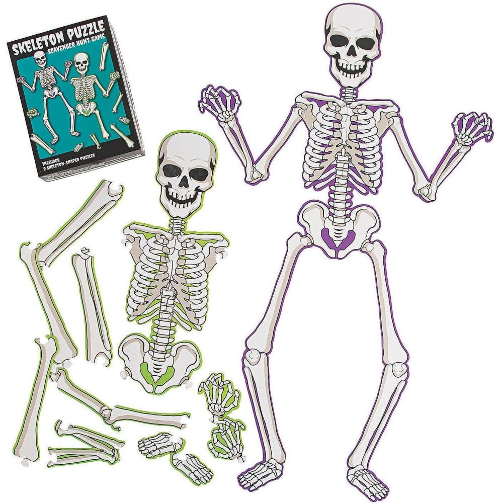 imageFun Express Skeleton Scavenger Hunt Game for Halloween  2 Puzzles Per Set  Party Games for Kids