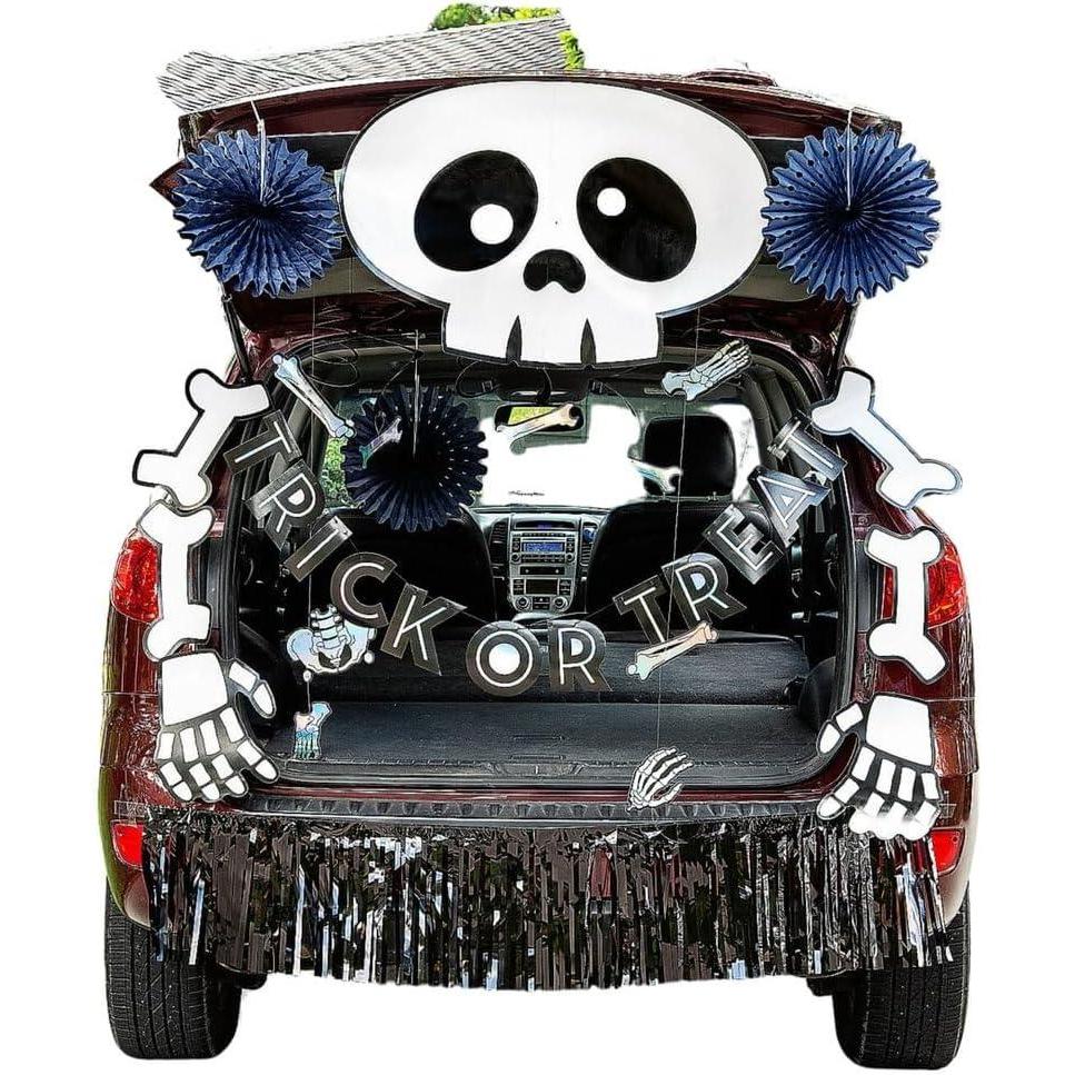 imageFun Express Skeleton TrunkorTreat Decorating Kit  Spooky Halloween Party Decor for TrunkorTreat Events Features Skeleton Designs  Banners ampamp Accessories Easy Setup for Fun ampamp Festive  21 Pieces