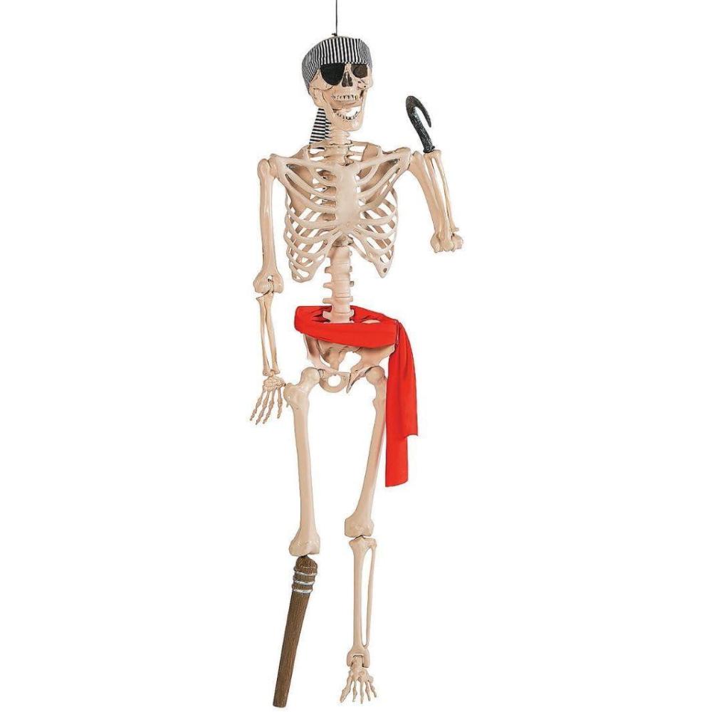 imageLife Size Posable Pirate Skeleton 5 feet tall Halloween Decorations