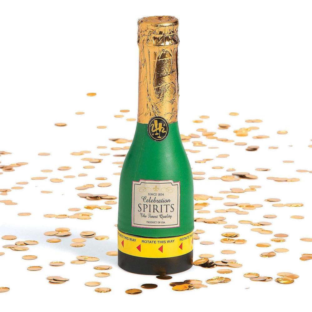 imageMini Champagne Confetti Party Poppers set of 12 spring activated bottles Wedding and New Years Party Supplies