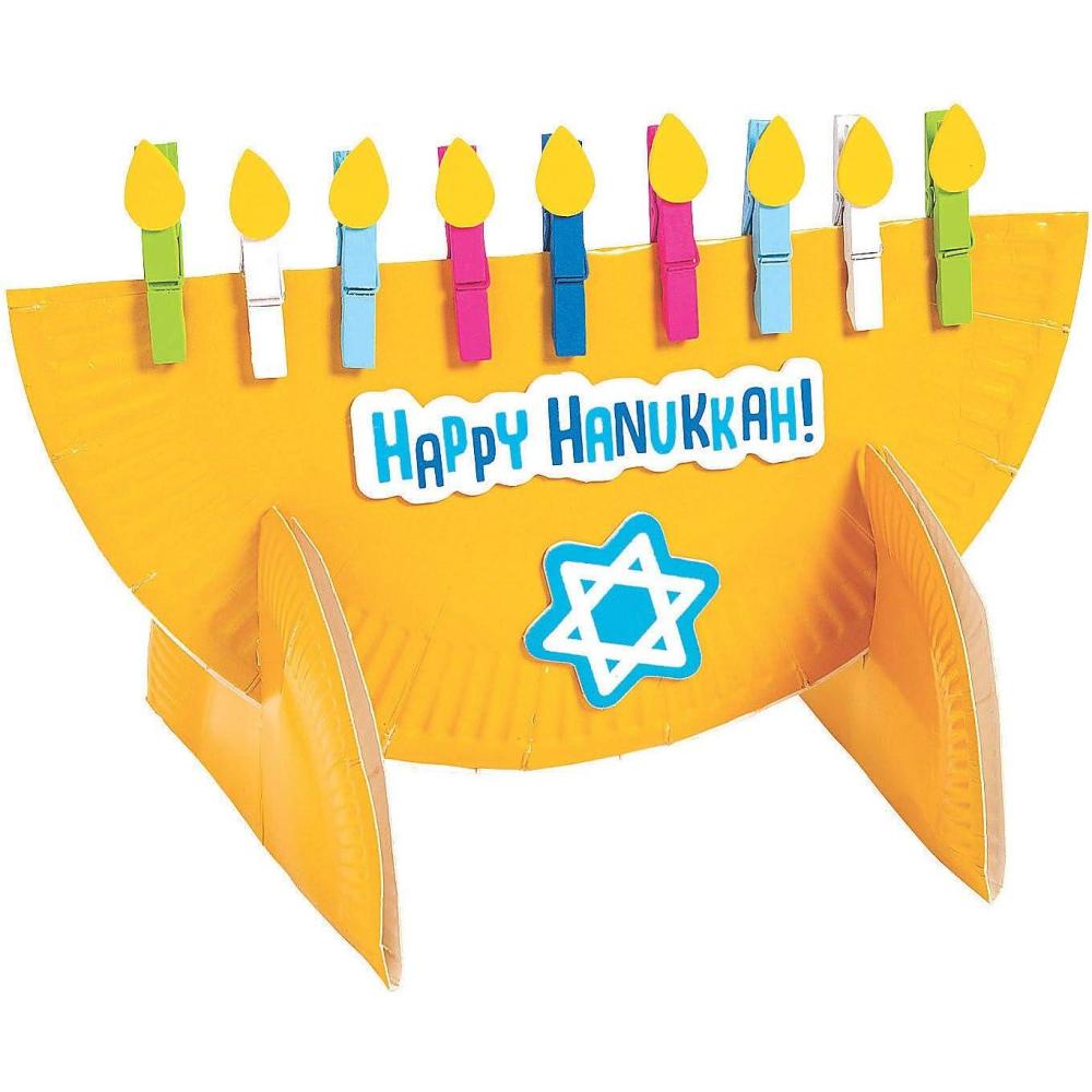 imagePaper Plate Menorah Craft Kit  Makes 6  Hanukkah Crafts for Kids and Fun Home Activities