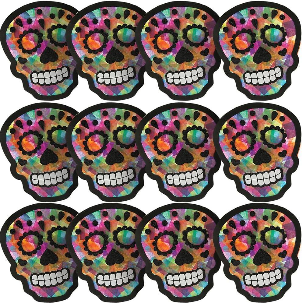 imageSugar Skull Tissue Acetate Craft Kit for Day fo The Dead  Makes 12  DIY Halloween Crafts for Kids and Fun Home Activities
