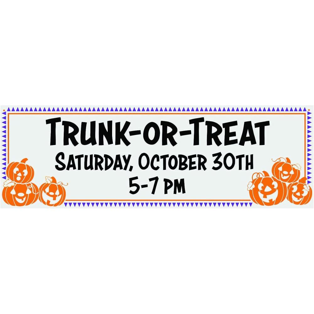 imageTrunkorTreat Halloween Personalized Banner  Medium