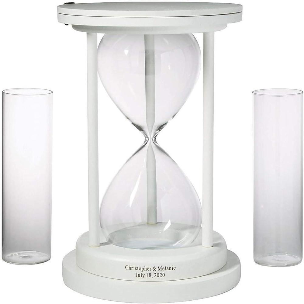 imageUnity Hour Glass  Symbolize Your Timeless Love Unique Wedding Hourglass Timer 60 Minutes Cylinder Set  3 Pcs Personalized White Unity Sand Hourglass Set  Sand Sold Separately