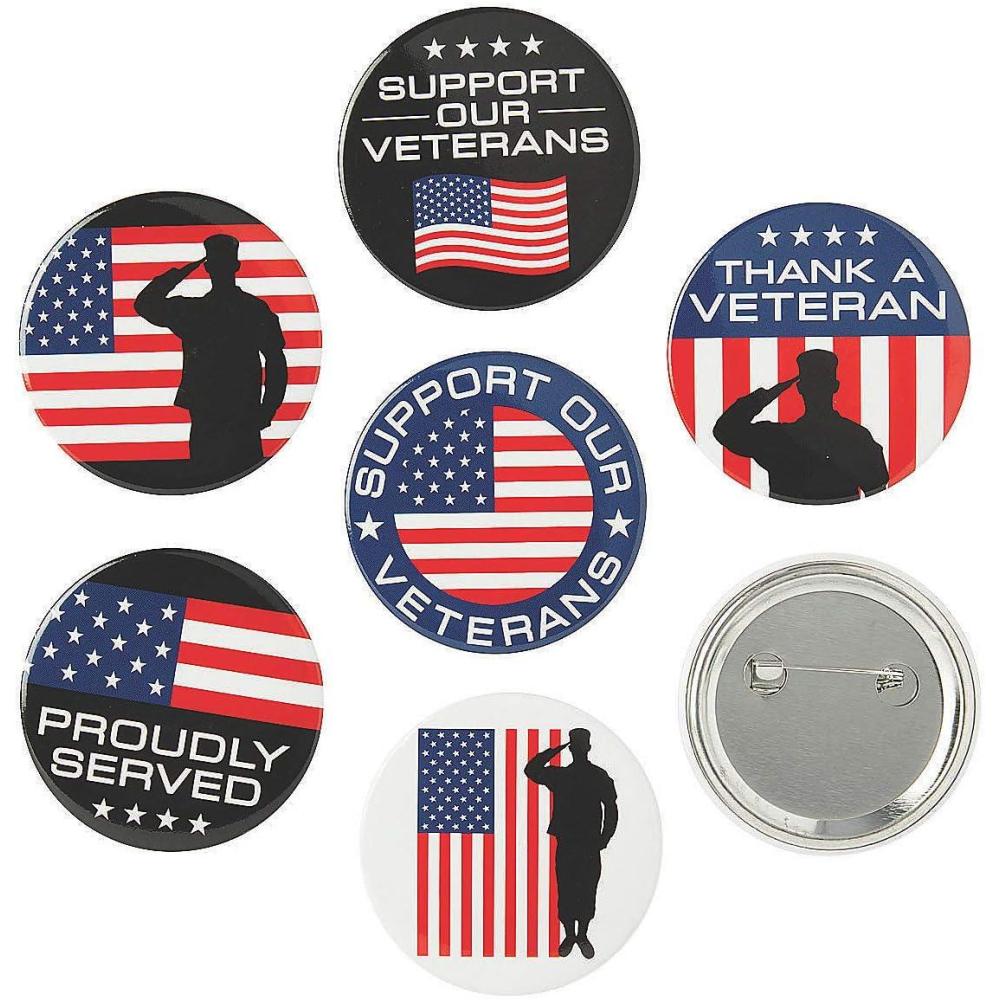 imageVeteran Support Buttons  24 Pieces  Event Giveaways and Supples