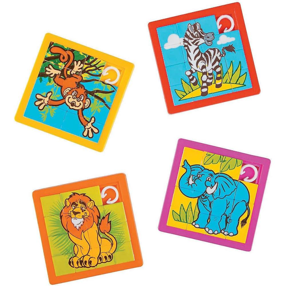 imageZoo Animal Slide Puzzle Games  Set of 12  Handout Toys and Party Favors for Kids