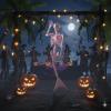 6 ft. Pink Life-Size Jeweled Mermaid Plastic Skeleton Halloween Decoration