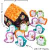Adorable Multicolor Haunted House with Assorted Design Stuffed Peekaboo Figures – 6.5″ x 7″ – 3.5″ – (Set of 13) – Perfect for Halloween Decorations, Trick-or-Treat Goodie Bags, and Spooky Gifts