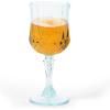 Fun Express Bulk Clear Plastic Patterned Wine Glasses, 48 Pieces, Wedding, Reception, Grand Event Party Supplies