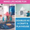 Fun Express Cardboard Playhouse Rocket Ship Toy for Kids – 5 Foot Color Your Own Spaceship for Indoor Play | White Cardboard House to Color for Toddler Activities & Creative Arts Projects