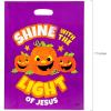 Fun Express Christian Pumpkin Plastic Gift Bags 50 Pack – Fall Halloween Treat Bags with Handles for Church Trunk or Treat Events | Religious Party Favors for Sunday School & Fall Festivals(Multicolour)