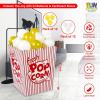 Fun Express Giant Popcorn Box Prop 3D Cardboard Stand-Up – Movie Night Decorations for Theater Party | Red & White Striped Design with Balloons | 37″ Tall Movie Theme Party Supplies