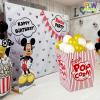 Fun Express Giant Popcorn Box Prop 3D Cardboard Stand-Up – Movie Night Decorations for Theater Party | Red & White Striped Design with Balloons | 37″ Tall Movie Theme Party Supplies