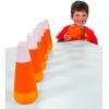 Fun Express Halloween Games for Kids Party – Candy Corn Pumpkin Bowling Set with 6 Pins & Ball | Fall Festival Games for Outdoor Trunk or Treat Activities & Carnival Events | Safe Plastic Design