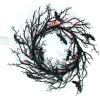 Fun Express Halloween Wreath 26″ Light Up Black Bat Twig Wreath for Front Door – Spooky Gothic Outdoor Halloween Decorations with LED Lights | Premium Plastic Construction for Porch & Entryway Decor