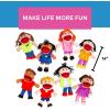 Fun Express Hand Puppets for Kids – 8 Multicultural Plush Puppets with Movable Mouths for Speech Therapy, Social Emotional Learning & Dramatic Play | 14 Inch Educational Toys for Classroom & Home Use