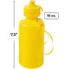 Fun Express Kids Water Bottles Bulk 12 Pack – Plastic 18 oz Leak Proof Squeeze Bottles with Pop Top Lids & Straps | Perfect for School, Sports Teams, Birthday Parties & Fundraising Events