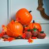 Fun Express Large Foam Pumpkin Decor 9″ x 8.25″ – Paintable Craft Pumpkins for Halloween, Thanksgiving & Fall Decorating | Indoor Outdoor Artificial Pumpkins for Porch & Mantel