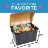 Fun Express Large Plastic Toy Treasure Chest – Premium Classroom Storage Prize Box for Teachers | Pirate-Themed Reward Container with Secure Lid | Black & Gold Design | 19″ x 11.5″ x 11″ Capacity