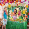 Fun Express Luau Tabletop Tiki Bar Hut 4×5 Feet – Hawaiian Party Decorations for Tropical Beach Pool Summer Birthday Celebrations | Portable Outdoor Island Theme Decor Kit with Raffia Cover