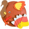 Fun Express Paper Plate Turkey Craft Kit – Makes 12 Thanksgiving Crafts for Kids Ages 3+ | Fall Arts & Crafts Activities with Self-Adhesive Foam Pieces & Wiggle Eyes | Preschool Holiday Party Favors