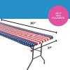 Fun Express Patriotic Fitted Rectangle (37″ X 80″) Disposable Plastic Tablecloth, Table Cover – Patio, 4th of July, Patriotic Party Supplies