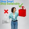 Fun Express Reusable Grocery Bags Bulk 50 Pack – Large Shopping Bags with Handles for Groceries | Foldable Tote Bags in Multiple Colors | Heavy-Duty Plastic Material for Farmers Market & Daily Use