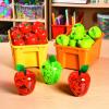 Fun Express Set of 12 Apple Containers for Treats, 3.75 x 4.75 x 1 inches, BPA Free Plastic, Teacher Gifts, Classroom Treat Containers, End of School and Back To School Celebrations (Red)(Green)