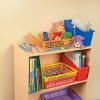 Fun Express Stackable Storage Bins 13×9.75×3 Inch – 6 Pack Colorful Plastic Storage Baskets with Handles for Classroom Organization | Paper Trays for Teachers, Office Storage & Home Organizing