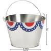 Patriotic Metal Pail Large – Party Supplies – 3 Pieces